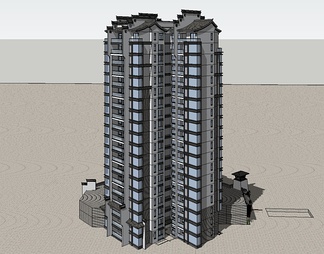 高层住宅su免费模型下载(1)