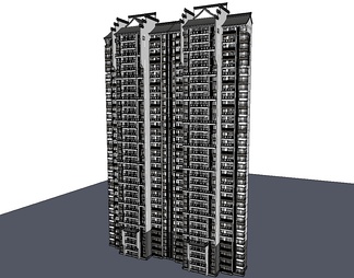 高层住宅su免费模型下载(1)