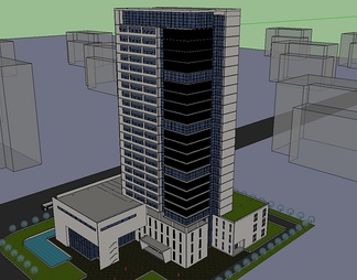 高层住宅su免费模型下载(1)
