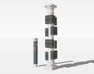 景观柱su免费模型下载(1)