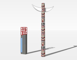 景观柱su免费模型下载(1)