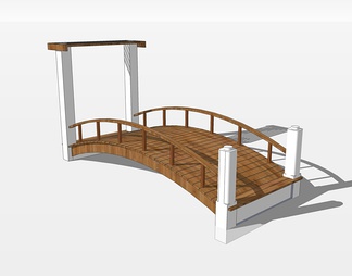 小木桥栈道桥su免费模型下载(1)