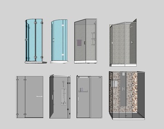 浴室淋浴房su免费模型下载(1)