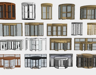 旋转门su免费模型下载(1)