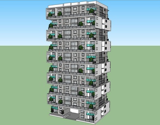 高层住宅su免费模型下载(1)