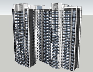 高层住宅su免费模型下载(1)