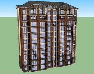 西班牙高层住宅su免费模型下载(1)