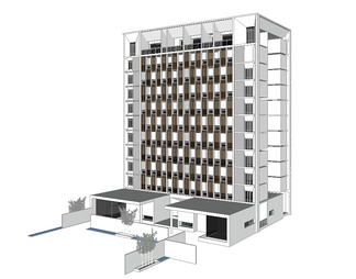 公寓建筑su免费模型下载(1)