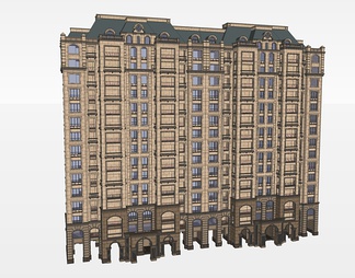高层住宅楼su免费模型下载(1)