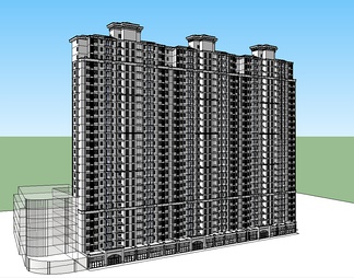 高层住宅楼su免费模型下载(1)