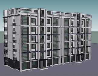 多层住宅楼su免费模型下载(1)