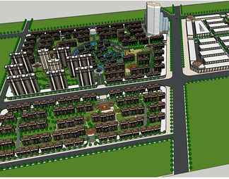 小区规划su免费模型下载(1)