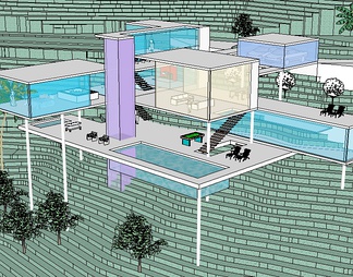山坡别墅su免费模型下载(1)