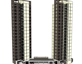 高层居住建筑su免费模型下载(1)