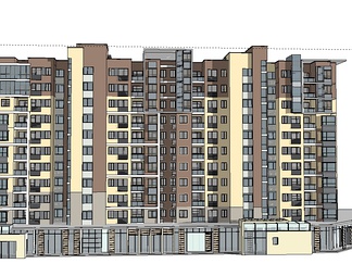 小区楼房su免费模型下载(1)