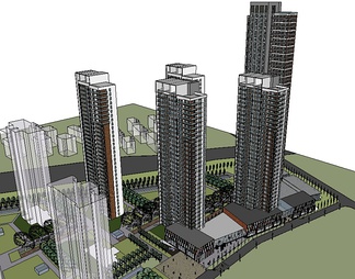 高层住宅su免费模型下载(1)
