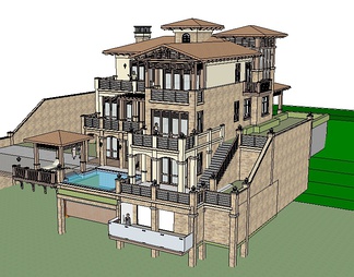 别墅su免费模型下载(1)