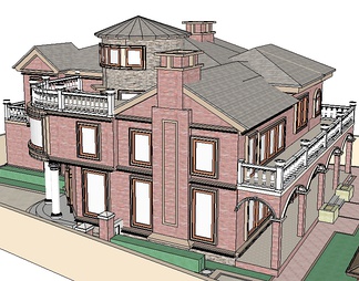 英式别墅su免费模型下载(1)