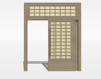 实木滑动门su免费模型下载(1)