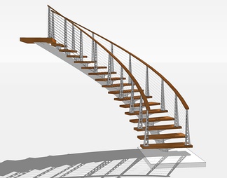 铁艺楼梯su免费模型下载(1)