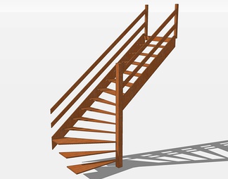 木质楼梯su免费模型下载(1)