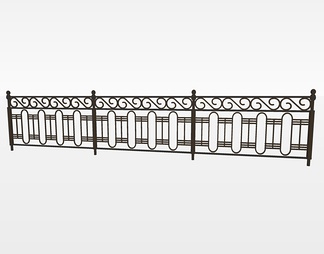 铁艺栏杆su免费模型下载(1)
