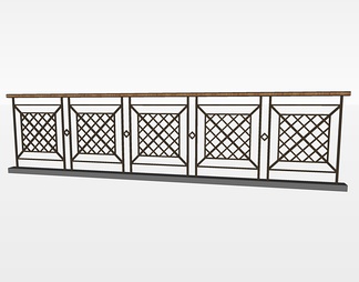 铁艺栏杆su免费模型下载(1)