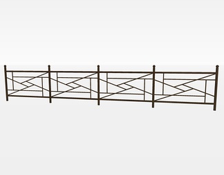 铁艺栏杆su免费模型下载(1)