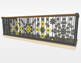 铁艺栏杆su免费模型下载(1)
