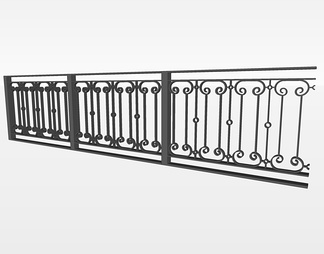 铁艺栏杆su免费模型下载(1)