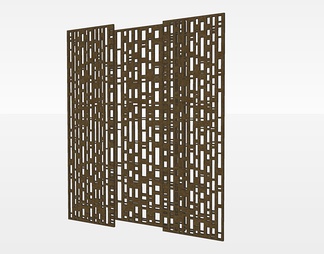 屏风隔断su免费模型下载(1)