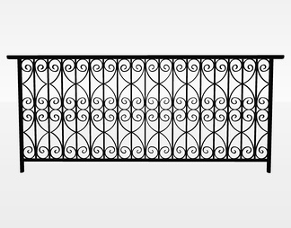 铁艺栏杆su免费模型下载(1)
