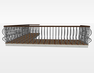 铁艺栏杆su免费模型下载(1)