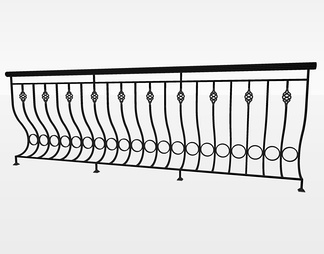 铁艺栏杆su免费模型下载(1)