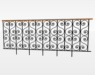 铁艺栏杆su免费模型下载(1)