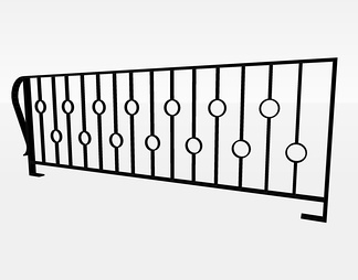 铁艺栏杆su免费模型下载(1)