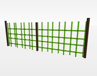 竹制编制栏杆su免费模型下载(1)