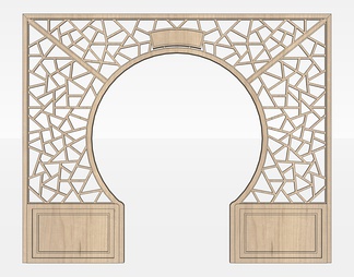 实木屏风su免费模型下载(1)