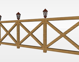 木质栏杆su免费模型下载(1)