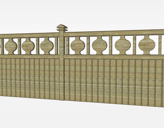 木质栏杆su免费模型下载(1)