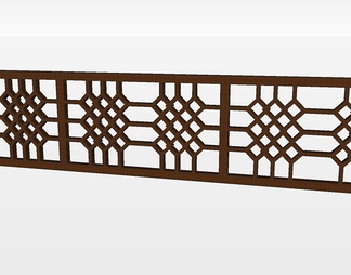 木质栏杆su免费模型下载(1)