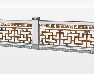 木质栏杆su免费模型下载(1)