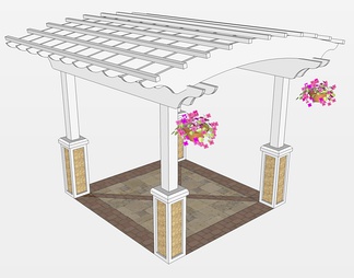 庭院花架su免费模型下载(1)