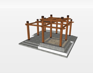 庭院花架su免费模型下载(1)