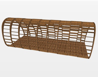 圆形廊架su免费模型下载(1)