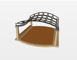 弧形廊架su免费模型下载(1)