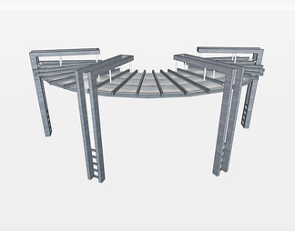 弧形廊架su免费模型下载(1)