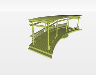 弧形廊架su免费模型下载(1)