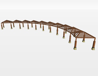 弧形廊架su免费模型下载(1)