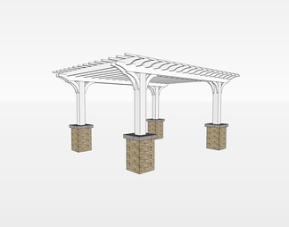 方形廊架su免费模型下载(1)